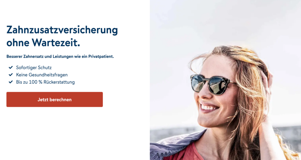 NÜRNBERGER Zahnzusatzversicherung Webseite