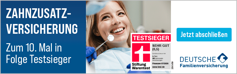 DFV Zahnzusatzversicherung ist Testsieger