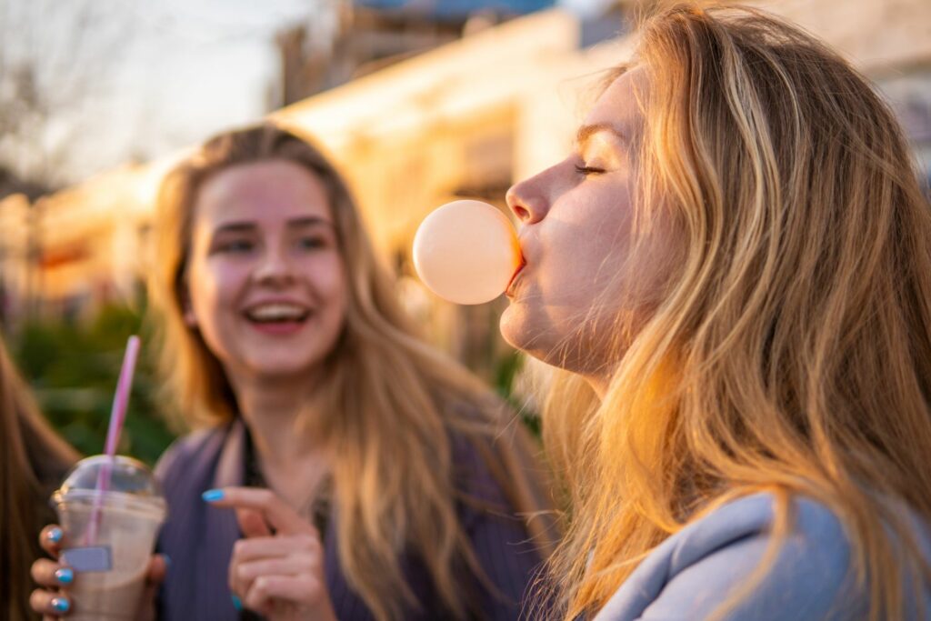 mit Xylitol gesüßter Kaugummi